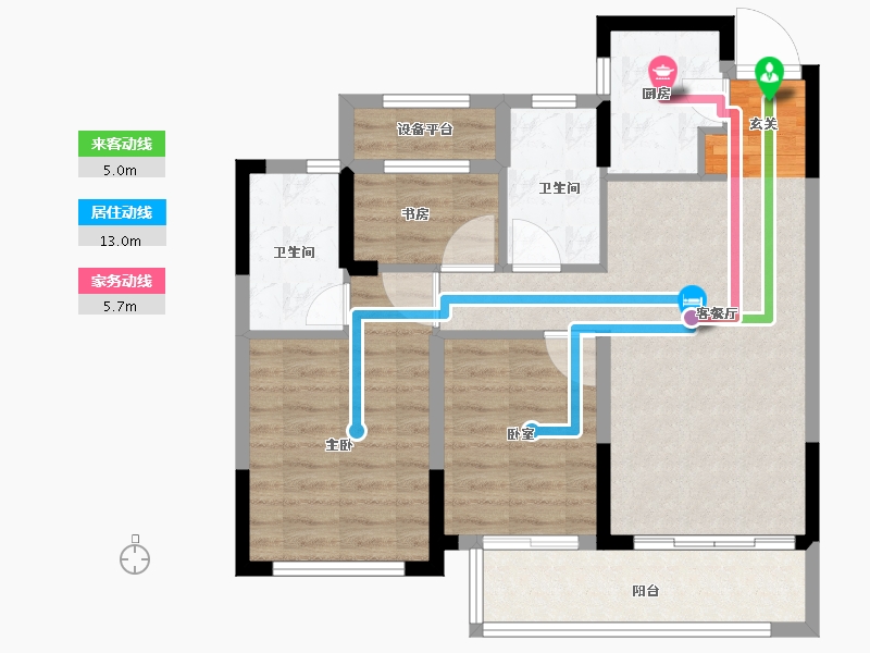 浙江省-衢州市-广和江南里-76.00-户型库-动静线