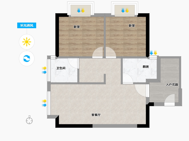 福建省-漳州市-晟港名都-55.00-户型库-采光通风