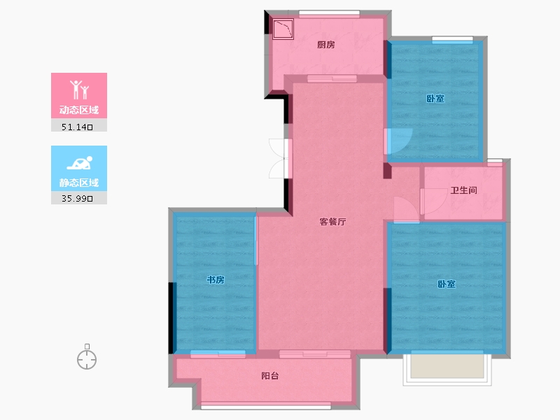 安徽省-合肥市-东方春晓小区-77.70-户型库-动静分区