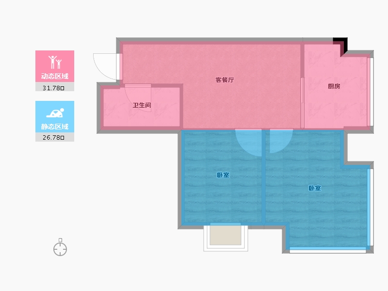 河南省-郑州市-绿都广场二环里-53.00-户型库-动静分区