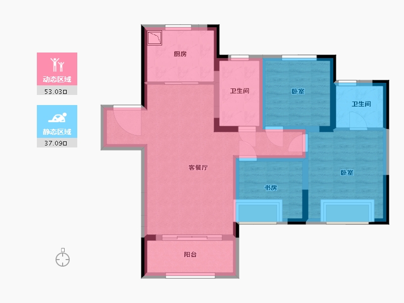 安徽省-合肥市-斌锋当代府MOMΛ-79.01-户型库-动静分区