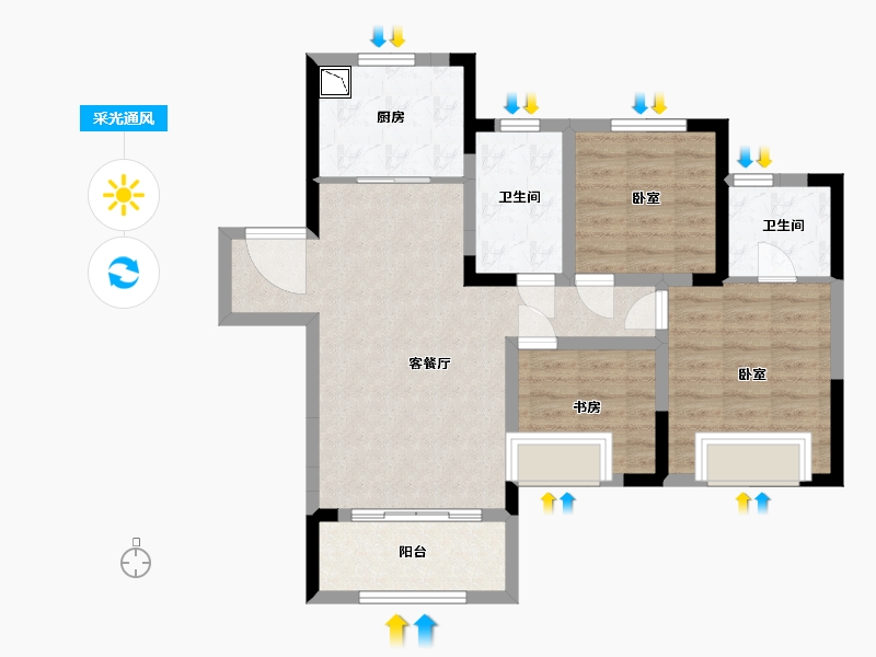 安徽省-合肥市-斌锋当代府MOMΛ-79.01-户型库-采光通风