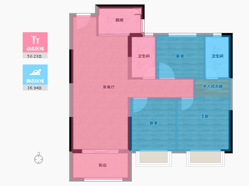 福建省-泉州市-保利世茂香槟云城-77.99-户型库-动静分区