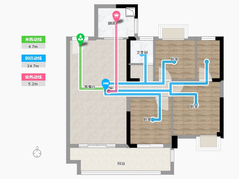 福建省-龙岩市-上杭城发首苑-85.99-户型库-动静线