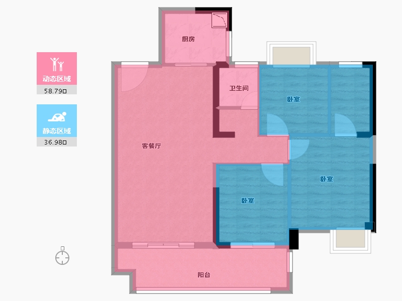 福建省-龙岩市-上杭城发首苑-85.99-户型库-动静分区