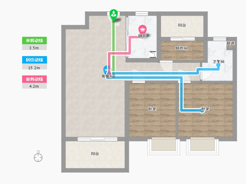 浙江省-湖州市-合生杭州湾国际新城-74.00-户型库-动静线