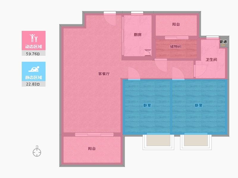 浙江省-湖州市-合生杭州湾国际新城-74.00-户型库-动静分区