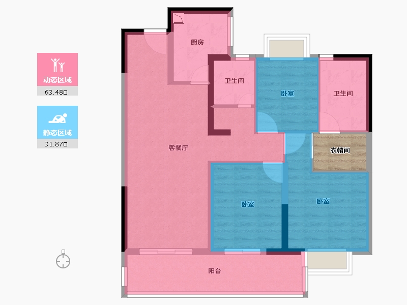 福建省-莆田市-玖玺正荣府-88.00-户型库-动静分区