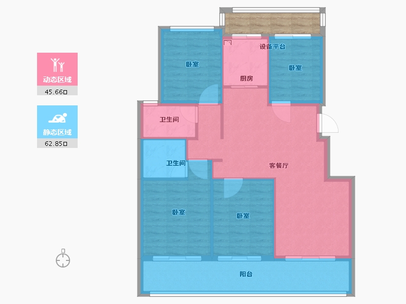 浙江省-舟山市-绿城·海棠园-104.00-户型库-动静分区