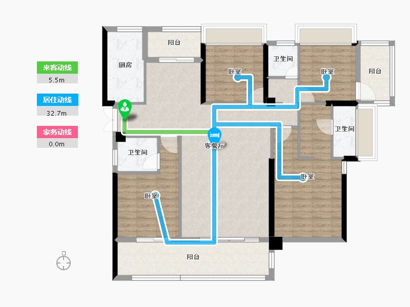 浙江省-绍兴市-杭州湾世纪城-126.43-户型库-动静线