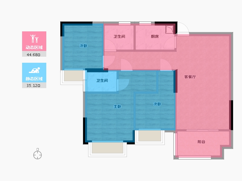 江西省-赣州市-澜山·原著-71.40-户型库-动静分区