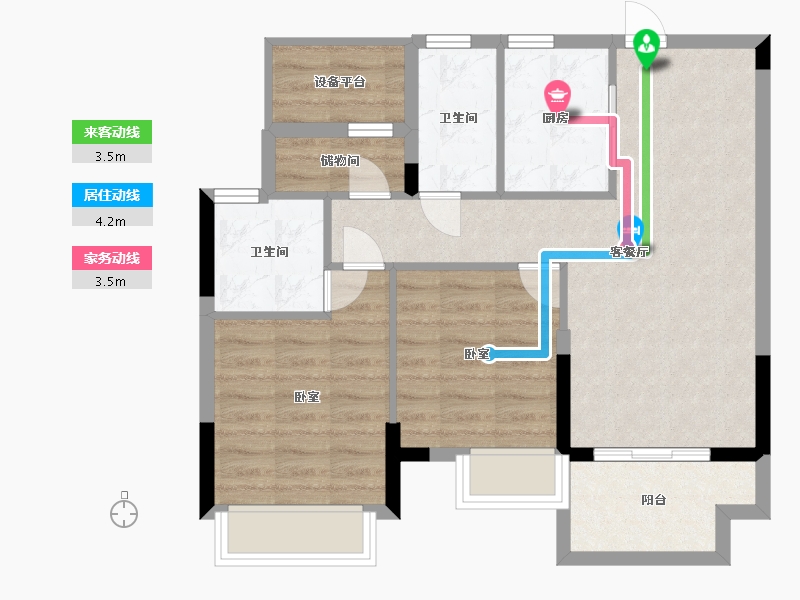 浙江省-湖州市-优优学府-70.00-户型库-动静线