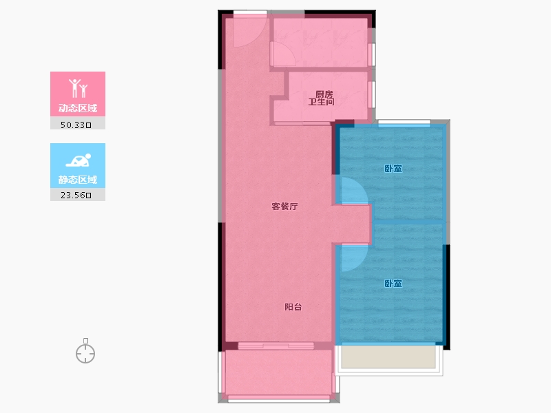 河南省-郑州市-银基国际旅游度假区-66.00-户型库-动静分区