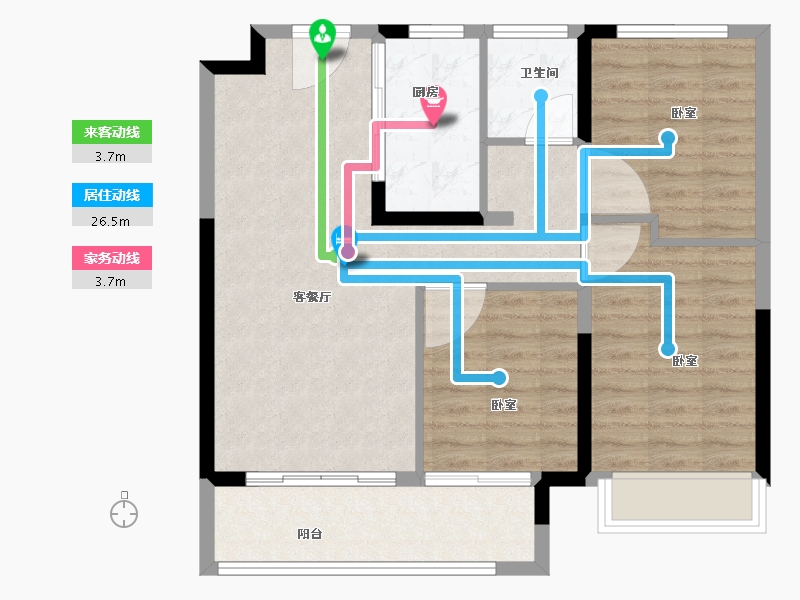 安徽省-芜湖市-荣盛江城观邸-79.00-户型库-动静线