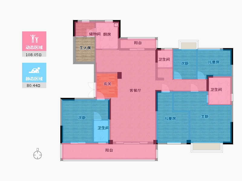 江西省-赣州市-寻乌碧桂园-175.83-户型库-动静分区