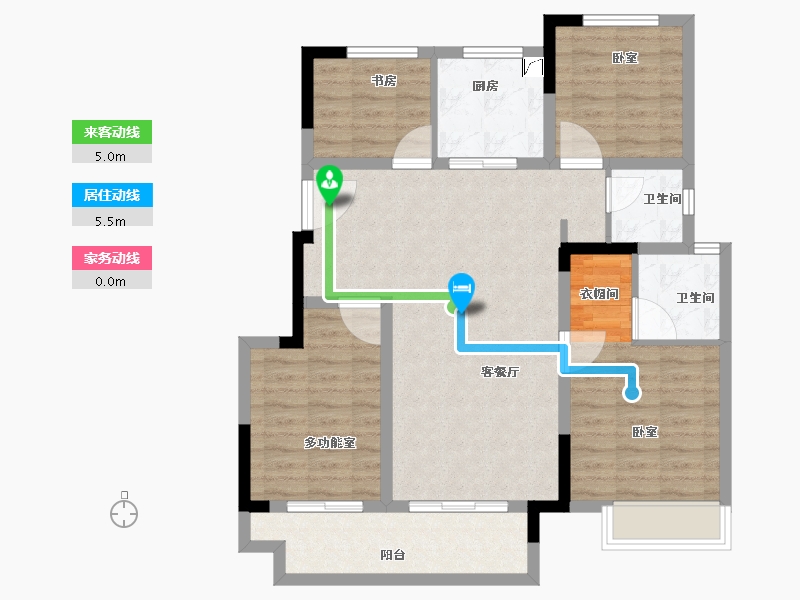 安徽省-合肥市-新滨湖孔雀城-94.00-户型库-动静线