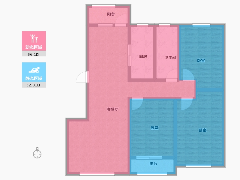 山东省-滨州市-名士花苑-105.72-户型库-动静分区