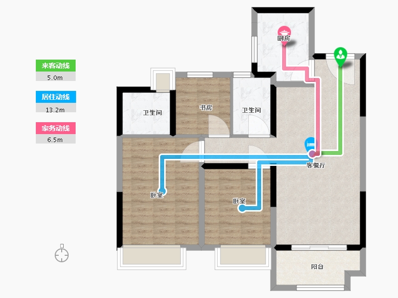 浙江省-湖州市-大发德光·融悦锦园-83.89-户型库-动静线