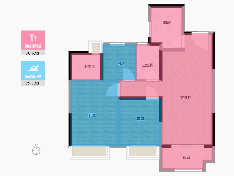 浙江省-湖州市-大发德光·融悦锦园-83.89-户型库-动静分区