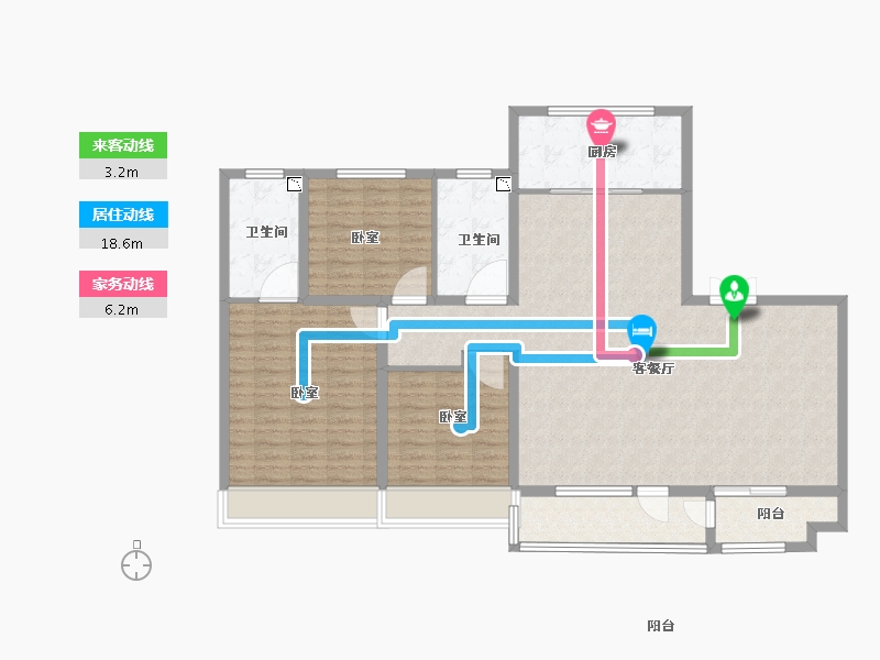 山东省-滨州市-京博·御亭苑-128.00-户型库-动静线