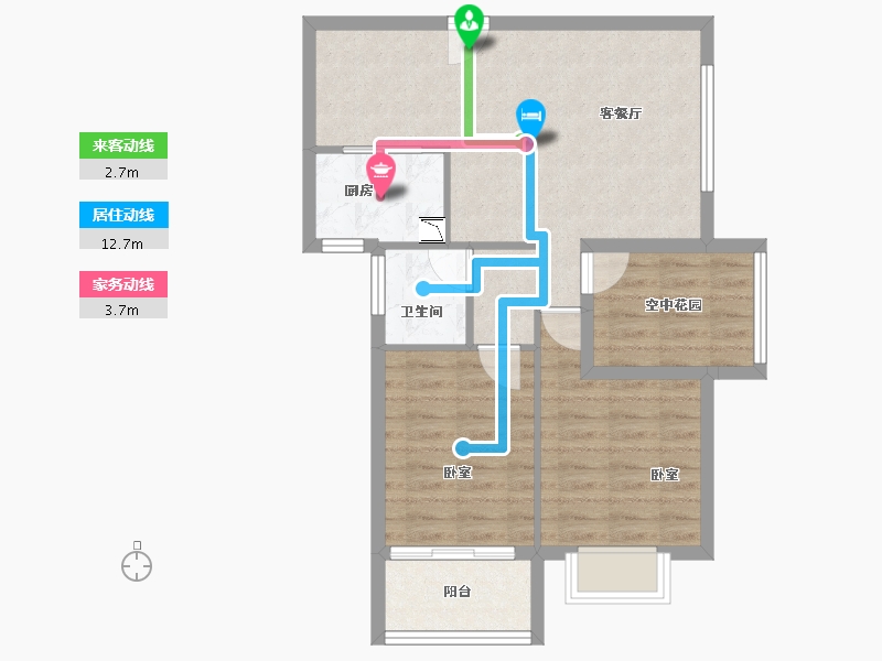 福建省-漳州市-金凯花园-66.78-户型库-动静线