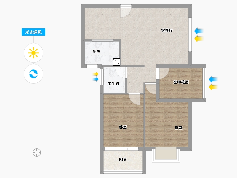 福建省-漳州市-金凯花园-66.78-户型库-采光通风