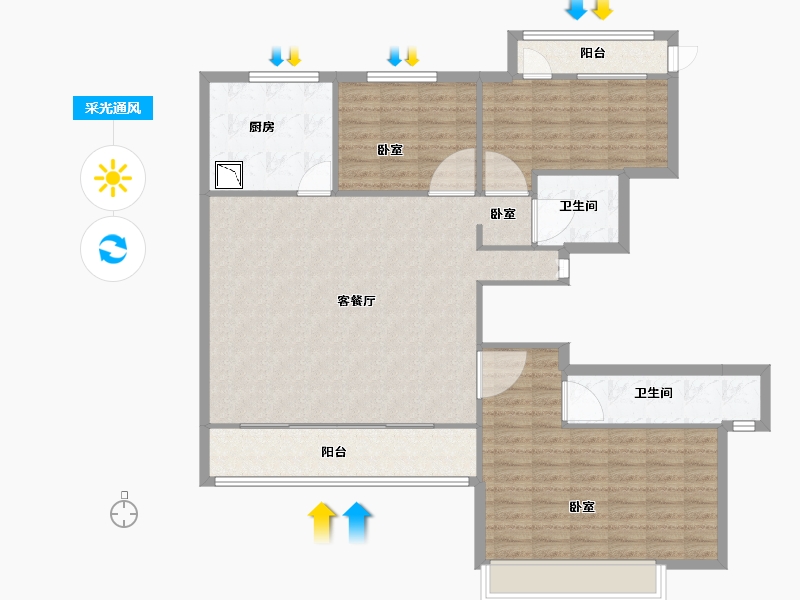 山东省-菏泽市-新洲欧洲城-120.00-户型库-采光通风