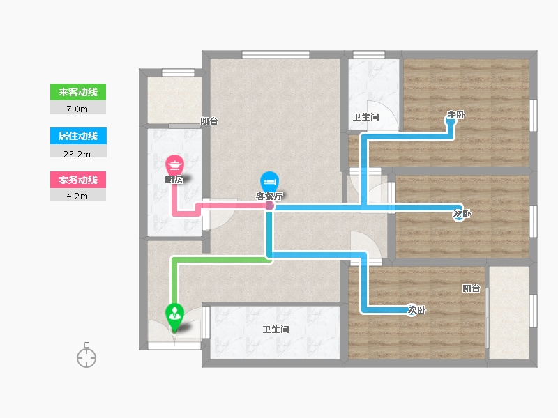 山东省-青岛市-明德小镇公寓-107.01-户型库-动静线