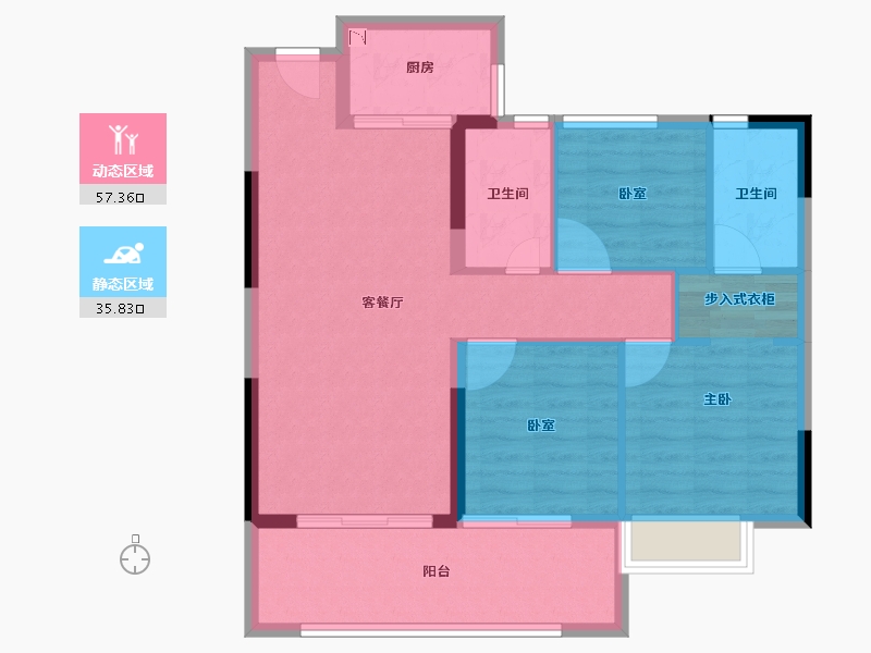 福建省-泉州市-璀璨壹号-83.99-户型库-动静分区