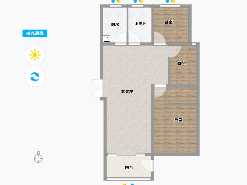 山东省-菏泽市-新洲欧洲城-94.34-户型库-采光通风