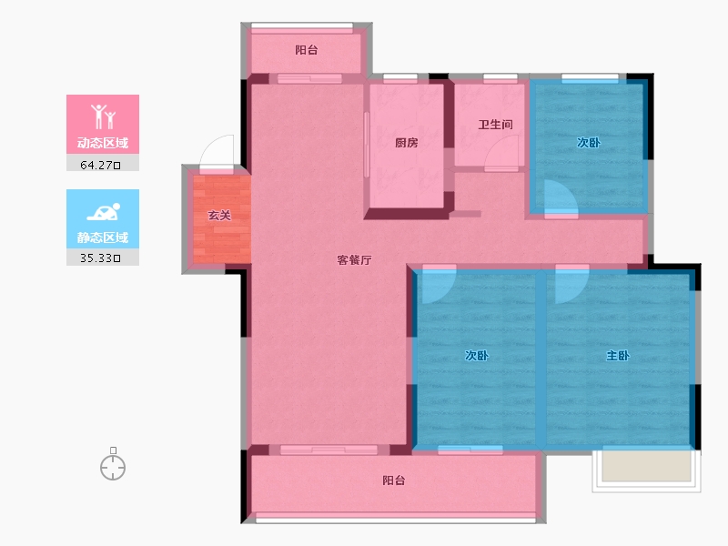 安徽省-滁州市-北京城建·金城华府-88.01-户型库-动静分区