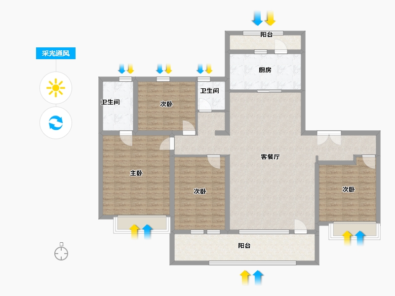 山东省-青岛市-海尔产城创奥园翡翠云城-136.00-户型库-采光通风