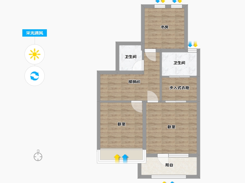 浙江省-湖州市-漾山宸院-60.25-户型库-采光通风