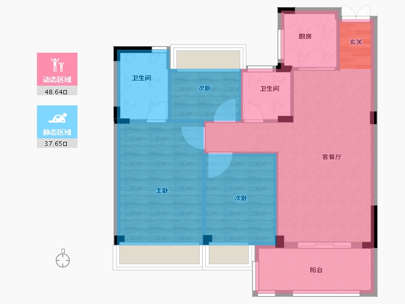 浙江省-衢州市-志城上东府-78.00-户型库-动静分区