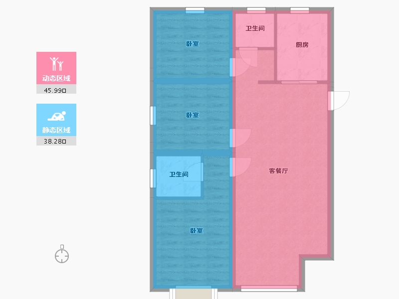 宁夏回族自治区-银川市-天骏.云景苑-75.40-户型库-动静分区