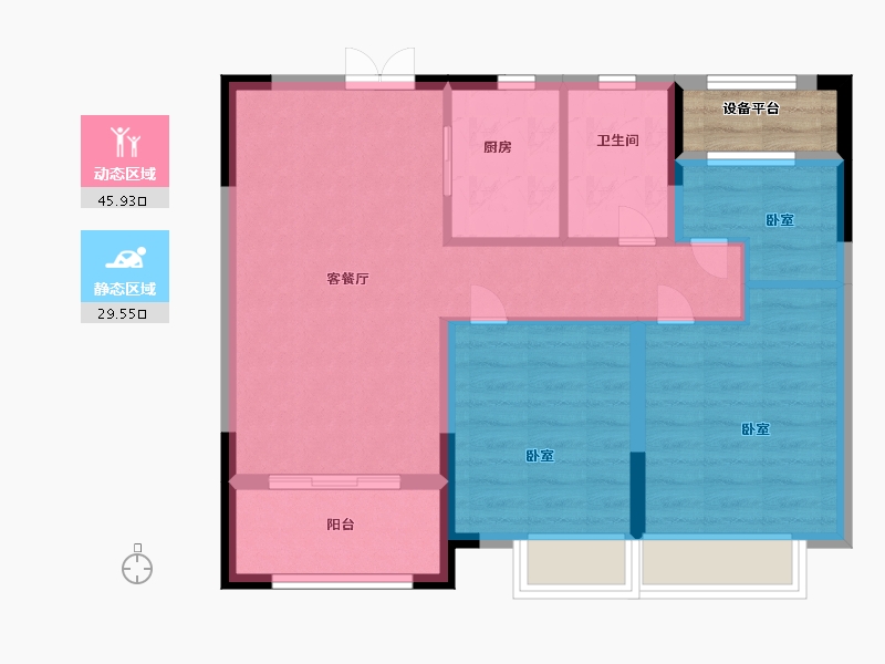 浙江省-宁波市-漫悦湾-69.99-户型库-动静分区