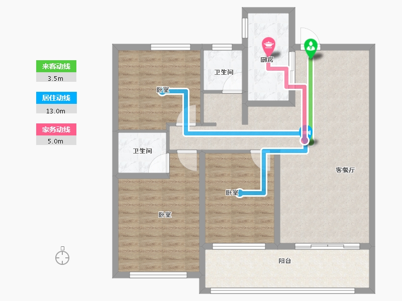 山东省-菏泽市-河畔清华-98.79-户型库-动静线