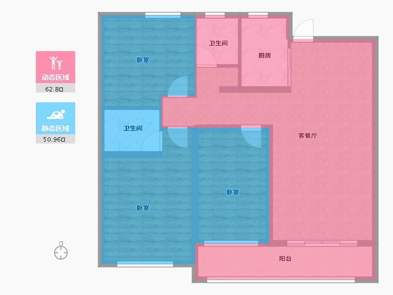 山东省-菏泽市-河畔清华-102.19-户型库-动静分区