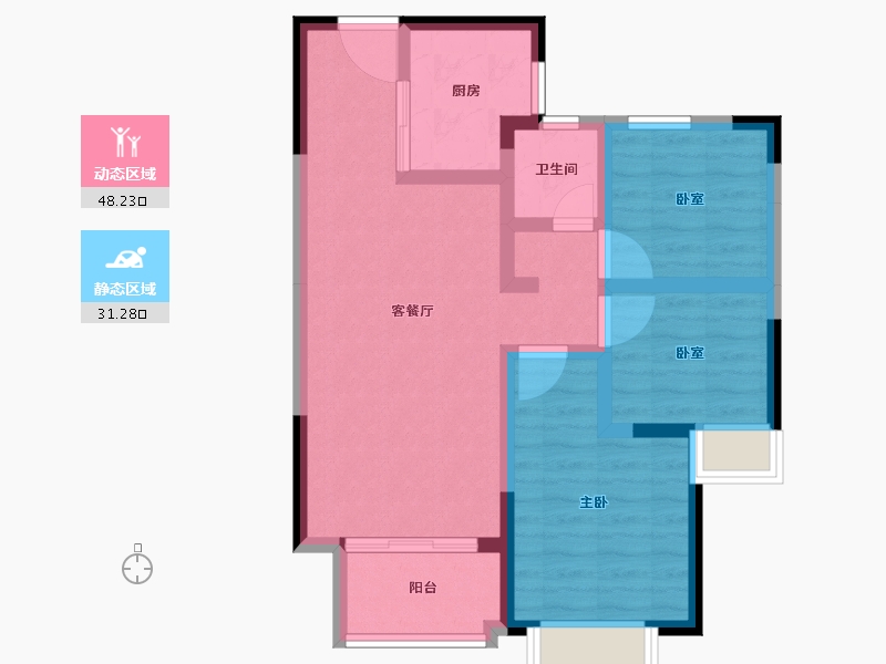 福建省-泉州市-碧桂园万顺城央壹品-70.00-户型库-动静分区