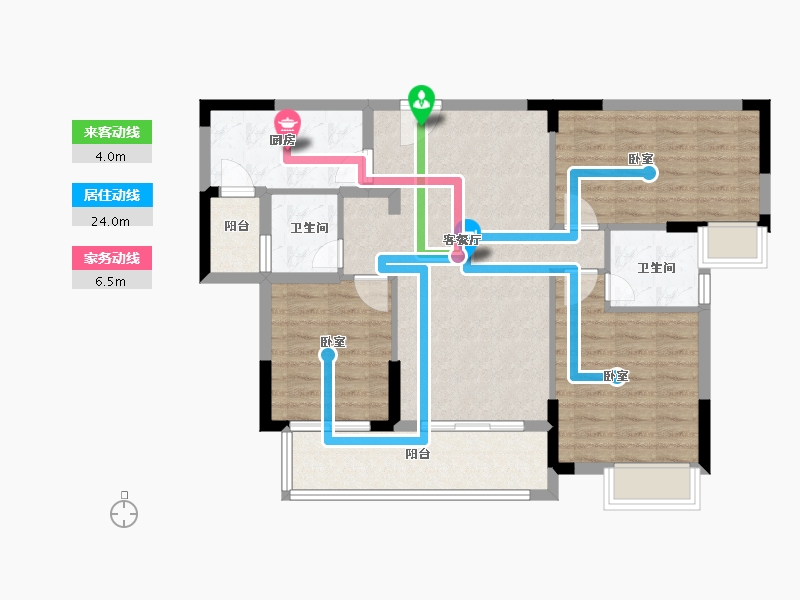 福建省-泉州市-莲花水岸阳光-90.00-户型库-动静线