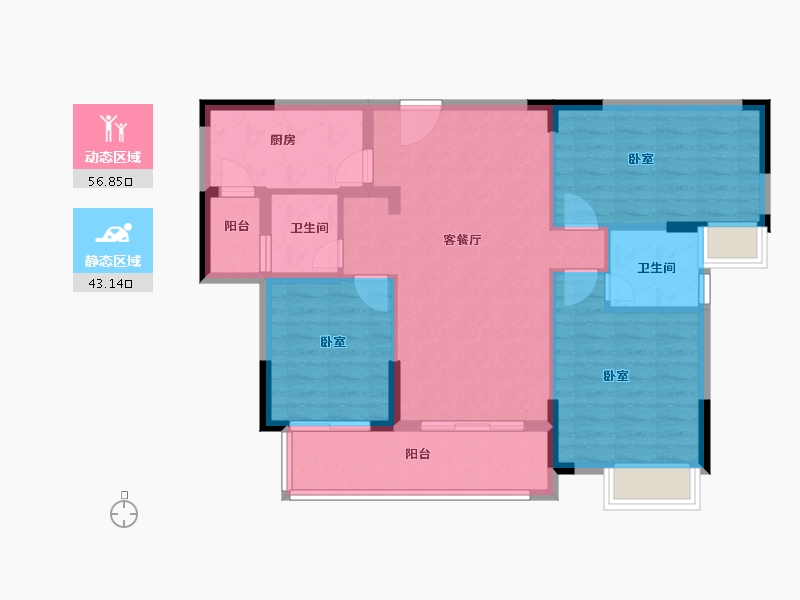 福建省-泉州市-莲花水岸阳光-90.00-户型库-动静分区