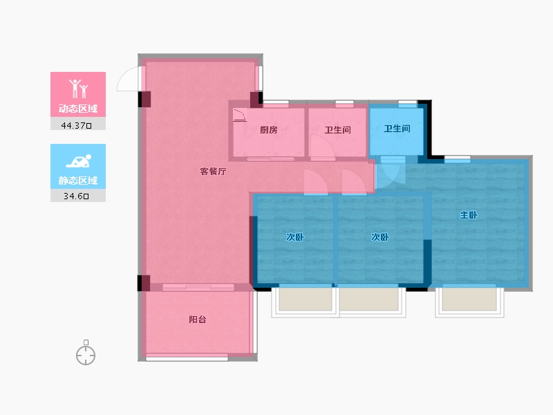 福建省-福州市-三木·公园里-70.00-户型库-动静分区