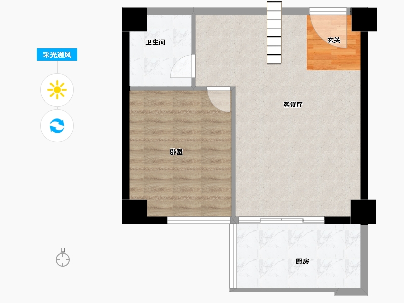 福建省-漳州市-悦港康桥-61.50-户型库-采光通风