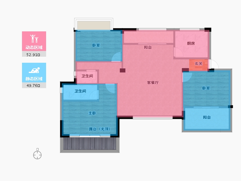 福建省-漳州市-格林兰锦-98.63-户型库-动静分区