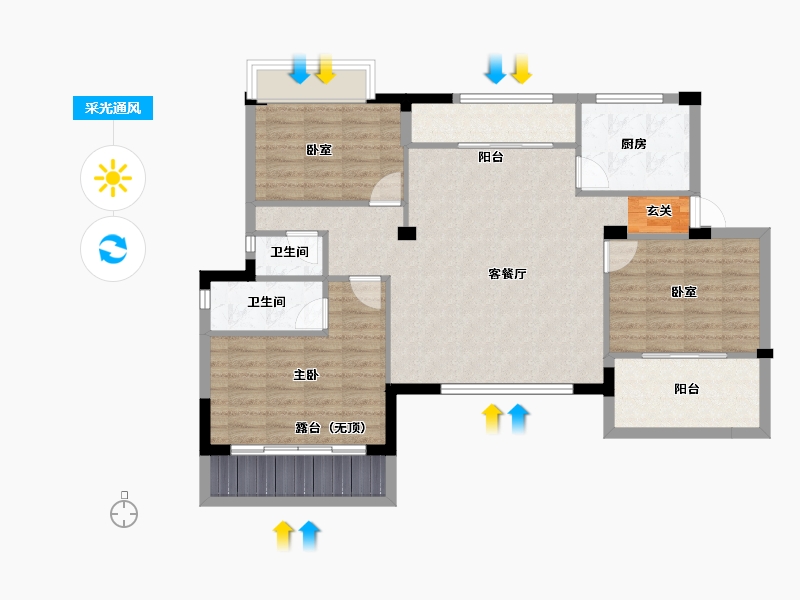 福建省-漳州市-格林兰锦-98.63-户型库-采光通风