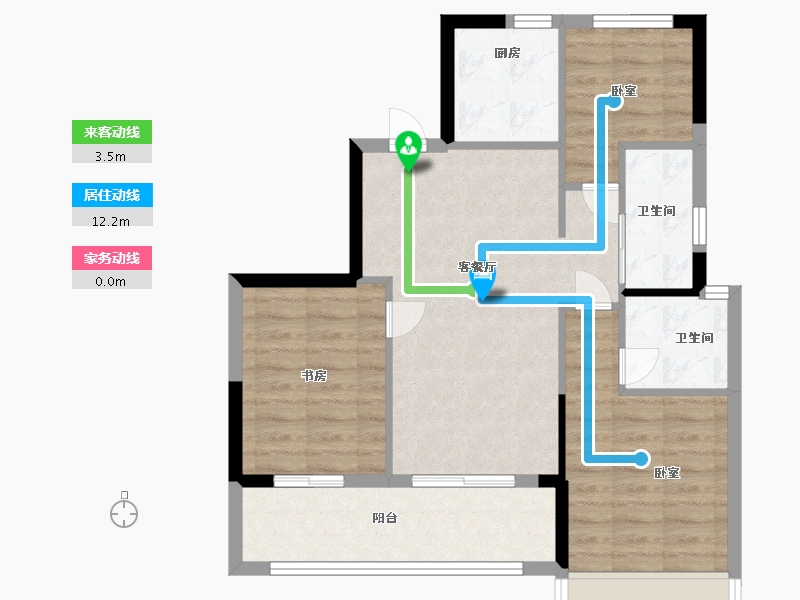 浙江省-温州市-融信中梁荣望-71.00-户型库-动静线