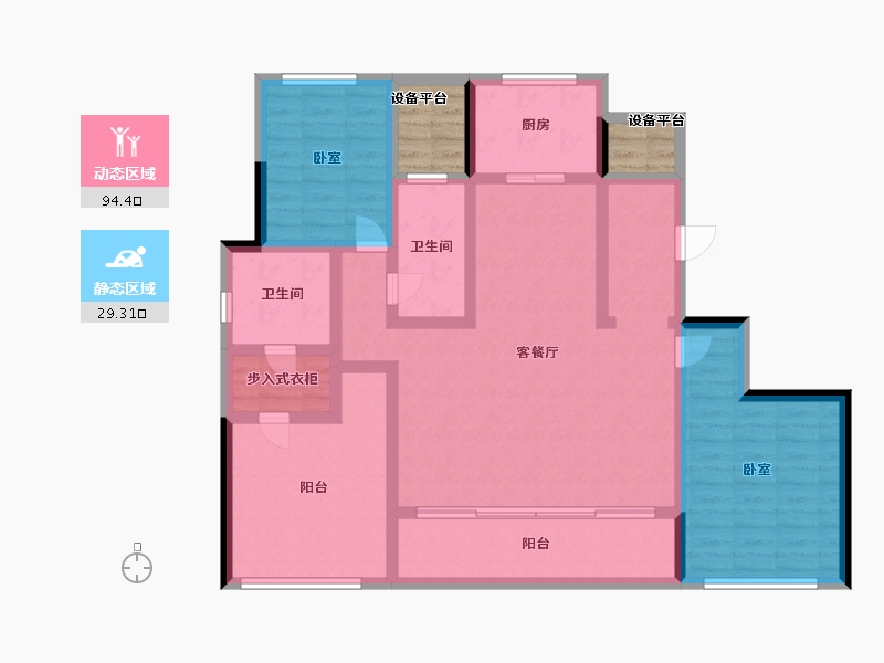 浙江省-温州市-滨江壹号-114.18-户型库-动静分区