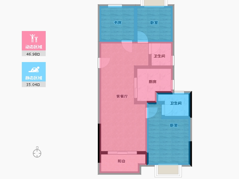 浙江省-温州市-瓯江国际新城-72.00-户型库-动静分区