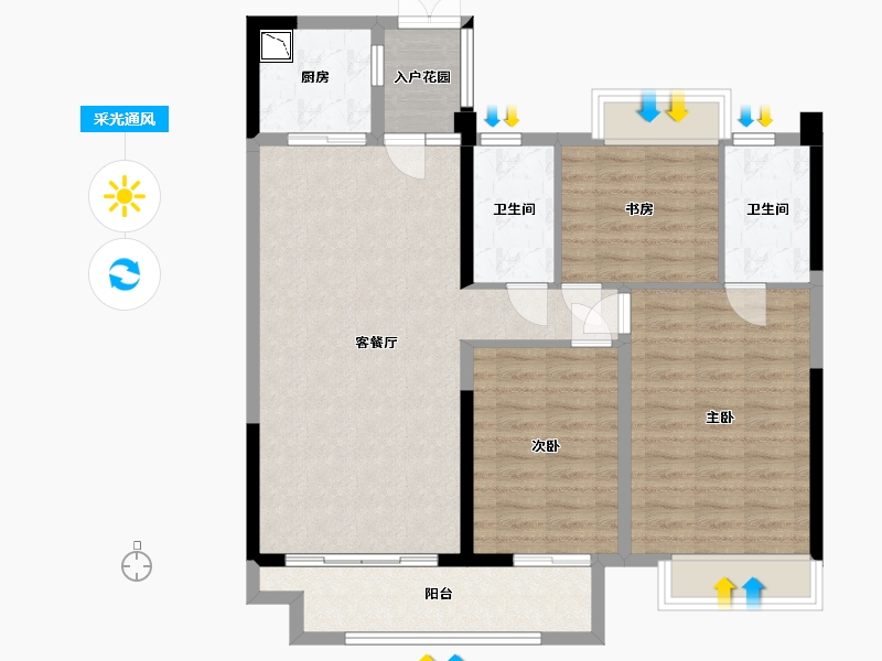 江西省-赣州市-嘉福·尚江府-96.17-户型库-采光通风