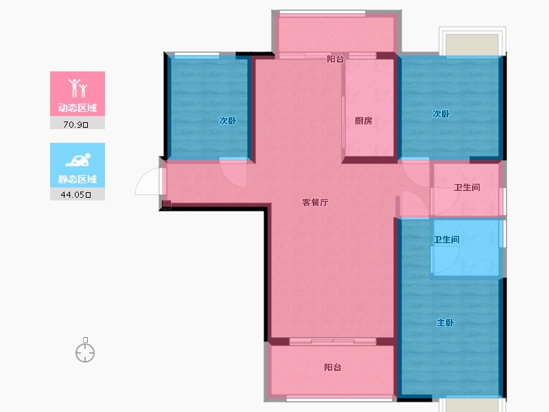 福建省-龙岩市-交发龙岩风景-103.01-户型库-动静分区